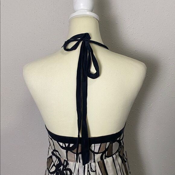 BCBGMaxAzria 100% Silk Floral Halrer Top Mini Party Dress Women's Size 4 - Picture 9 of 15